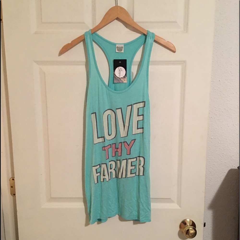 Color Bear Tank Top Love Thy Farmer Sz L. NWT.